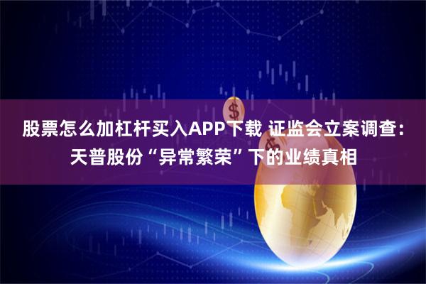 股票怎么加杠杆买入APP下载 证监会立案调查：天普股份“异常繁荣”下的业绩真相