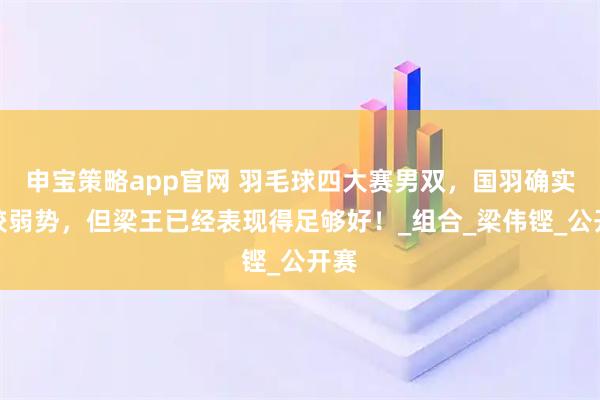申宝策略app官网 羽毛球四大赛男双，国羽确实比较弱势，但梁王已经表现得足够好！_组合_梁伟铿_公开赛